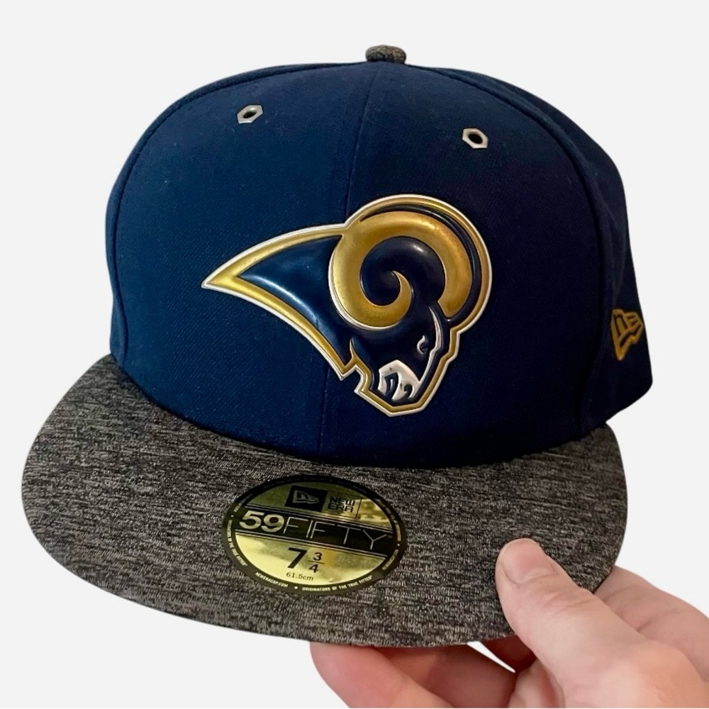 NEW LA RAMS Navy and Gray Hat New Era 59Fifty